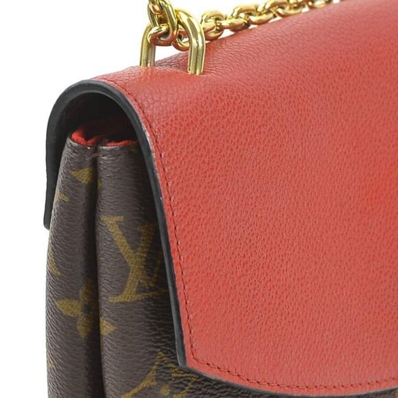 Auth LOUIS VUITTON Monogram Saint Placide Shoulder Bag Brown/Red - Picture 6 of 15